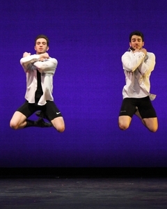 John Cavaseno and Matt Henningsen perform in the dance demo.